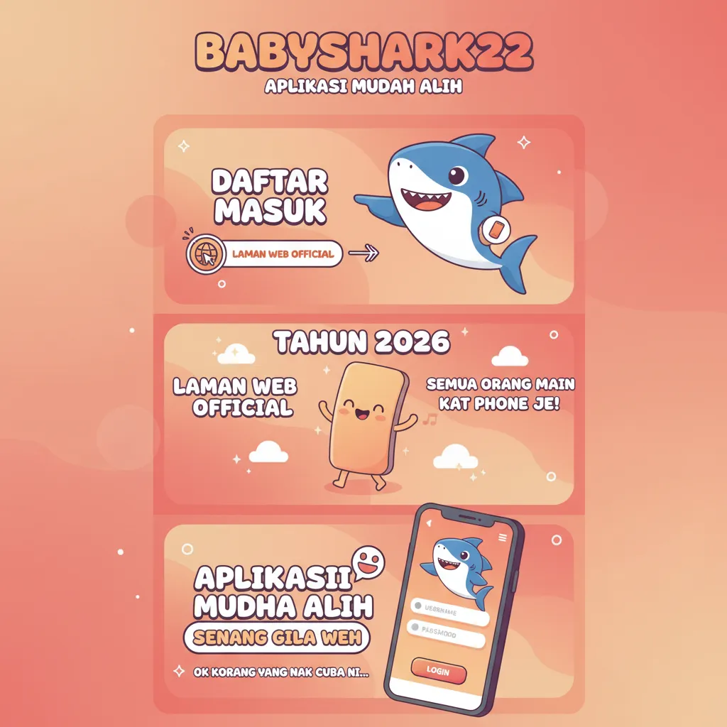 Cara Daftar Masuk Babyshark22 & Aplikasi Mudah Alih