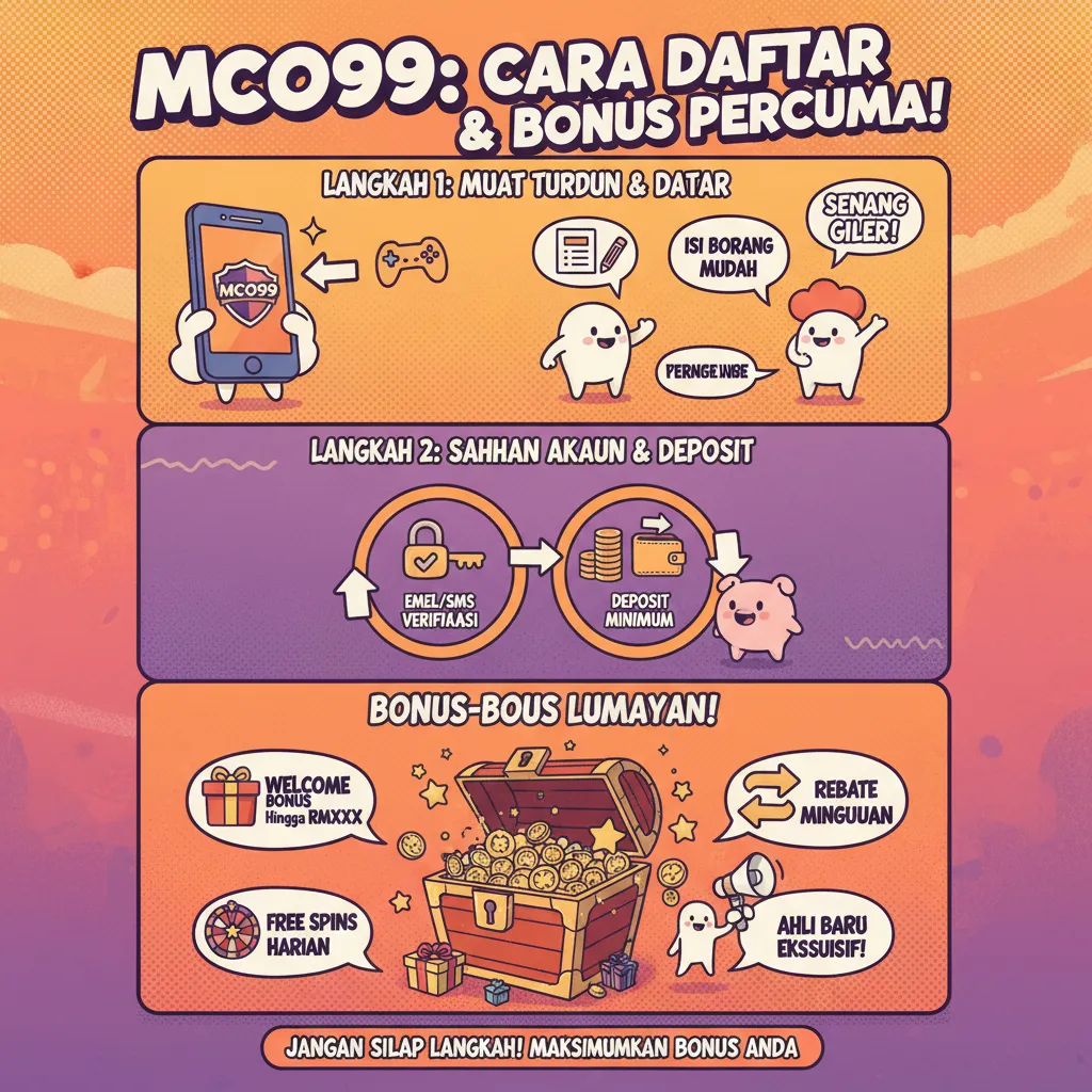 Cara Daftar Akaun mco99 dan Bonus Percuma